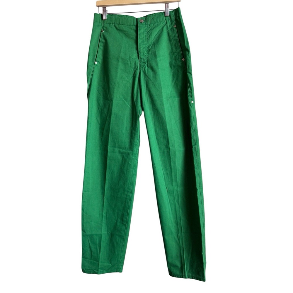 Vtg Lee Riders Green Women's Pants Trousers Loose Fit Straight‎ Leg Waist 30 USA